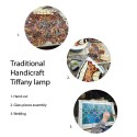 LumiLamp Table Lamp Tiffany Ø 15x46 cm  Beige Brown Glass