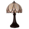 LumiLamp Lampada da tavolo Tiffany Ø 25x42 cm  Beige Marrone  Vetro