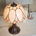 LumiLamp Lampe de table Tiffany Ø 25x42 cm  Beige Marron Verre