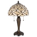 LumiLamp Lampada da tavolo Tiffany Ø 30x50 cm Beige Marrone  Vetro Semicerchio