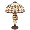 LumiLamp Lampe de table Tiffany Ø 40x60 cm Beige Marron Verre Demi-cercle