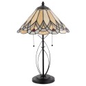 LumiLamp Lampe de table Tiffany Ø 40x60 cm  Beige Verre Triangle
