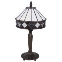 LumiLamp Lampada da tavolo Tiffany Ø 20x36 cm  Bianco Marrone  Vetro