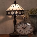 LumiLamp Table Lamp Tiffany Ø 20x36 cm  White Brown Glass