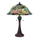 LumiLamp Table Lamp Tiffany Ø 47x60 cm Green Brown Glass Triangle Dragonfly