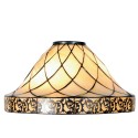 LumiLamp Lampshade Tiffany Ø 45x28 cm Beige Brown Glass Triangle