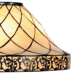 LumiLamp Lampshade Tiffany Ø 45x28 cm Beige Brown Glass Triangle