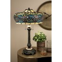 LumiLamp Lampada da tavolo Tiffany Ø 47x71 cm Blu Vetro Rettangolo