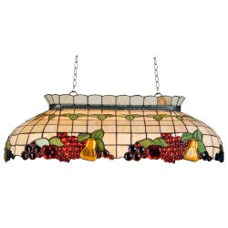 LumiLamp Pendant Lamp Tiffany 94x41x115 cm Beige Red Metal Glass Rectangle Fruit