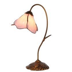 LumiLamp Lampe de table Tiffany 30x48 cm  Rose Verre