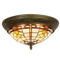 LumiLamp Ceiling Lamp Tiffany Ø 38x19 cm  Brown Beige Glass Triangle