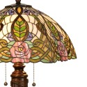 LumiLamp Table Lamp Tiffany Ø 47x61 cm  Green Pink Glass Semicircle Rose