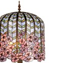 LumiLamp Tiffany Tischlampe Ø 40x84 cm Blau Rosa Glas Rechteck Blumen