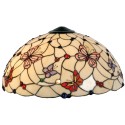 LumiLamp Lampshade Tiffany Ø 48 cm Beige Pink Glass Semicircle Butterfly