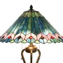 LumiLamp Lampe de table Tiffany Ø 48x73 cm Vert Rose Verre Triangle