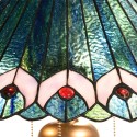 LumiLamp Table Lamp Tiffany Ø 48x73 cm Green Pink Glass Triangle