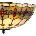 LumiLamp Ceiling Lamp Tiffany Ø 40x24 cm  Beige Red Metal Glass Semicircle Rose