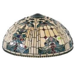 LumiLamp Lampshade Tiffany Ø 50 cm Beige Blue Glass Semicircle