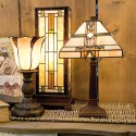 LumiLamp Table Lamp Tiffany 18x45 cm  Brown Beige Glass Square