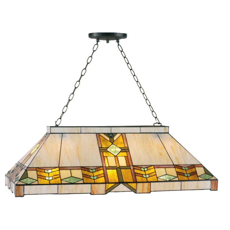 LumiLamp Lampes à suspension Tiffany 92x47x125 cm  Jaune Métal Verre Rectangle