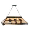 LumiLamp Hanglamp Tiffany  92x47x126 cm  Beige Bruin Metaal Glas Rechthoek