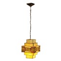 LumiLamp Pendant Lamp Tiffany 30x30x144 cm  Yellow Metal Glass