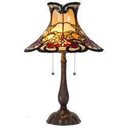 LumiLamp Lampe de table Tiffany Ø 51x66 cm  Jaune Marron Verre