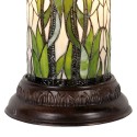 LumiLamp Colonne Tiffany Ø 31x78 cm  Vert Blanc Verre Rond Fleurs