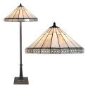 LumiLamp Tiffany Vloerlamp  Ø 50x164 cm  Beige Glas Driehoek