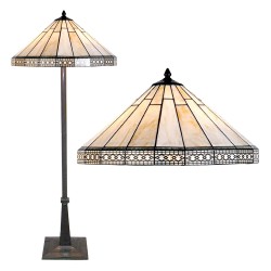 LumiLamp Lampada da terra Tiffany Ø 50x164 cm  Beige Vetro Triangolo