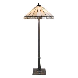 LumiLamp Lampada da terra Tiffany Ø 50x164 cm  Beige Vetro Triangolo