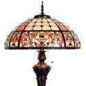 LumiLamp Lampada da terra Tiffany Ø 57x166 cm  Beige Rosso Vetro Semicerchio Rosa