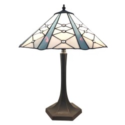 LumiLamp Lampada da tavolo Tiffany Ø 42x54 cm  Bianco Grigio  Vetro Zinco