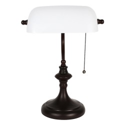 LumiLamp Lampada da tavolo 26x16x38 cm Bianco Metallo Vetro