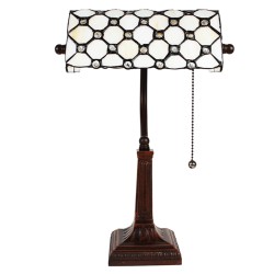 LumiLamp Lampada da tavolo Tiffany 26x23x42 cm Bianco Metallo Vetro