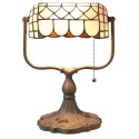 LumiLamp Lampe de table Tiffany 26x21x37 cm  Beige Marron Métal Verre
