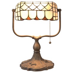 LumiLamp Table Lamp Tiffany 26x21x37 cm  Beige Brown Metal Glass