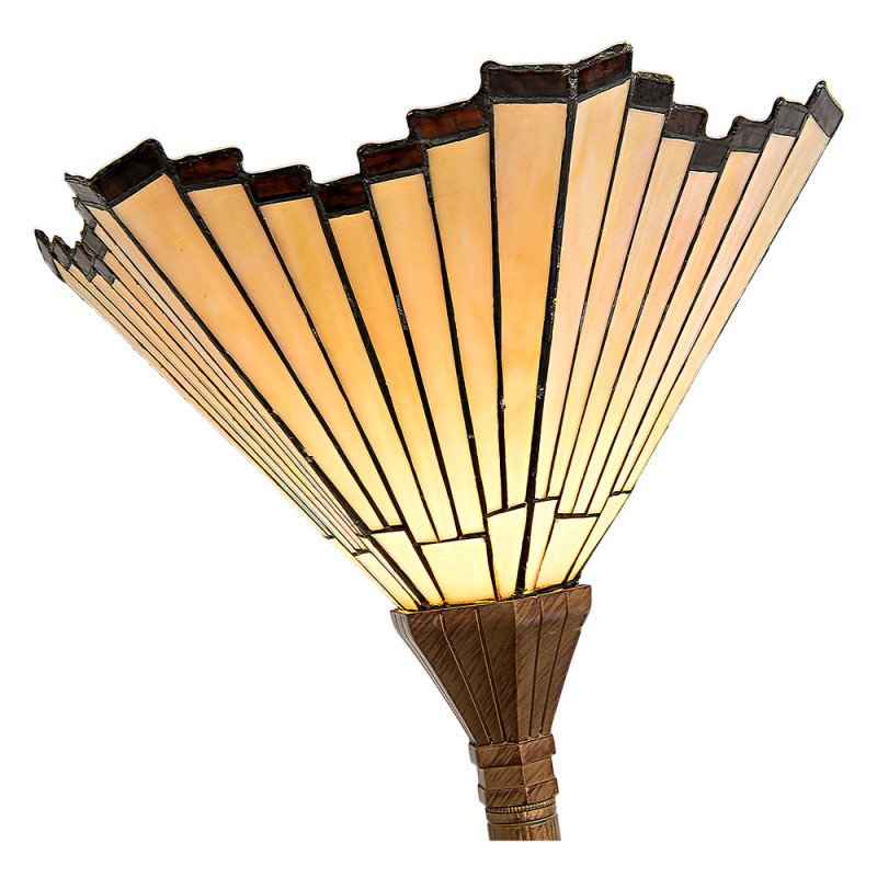 LumiLamp Lampadaire Tiffany 37x37x183 cm  Couleur or Polyrésine Verre