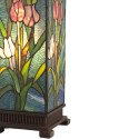 LumiLamp Lampe de table Tiffany 17x17x58 cm  Vert Rose Verre Carré Tulipes