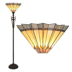 LumiLamp Tiffany Vloerlamp  Ø 45x182 cm  Geel Bruin Glas