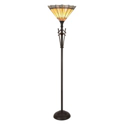 LumiLamp Lampadaire Tiffany Ø 45x182 cm  Jaune Marron Verre