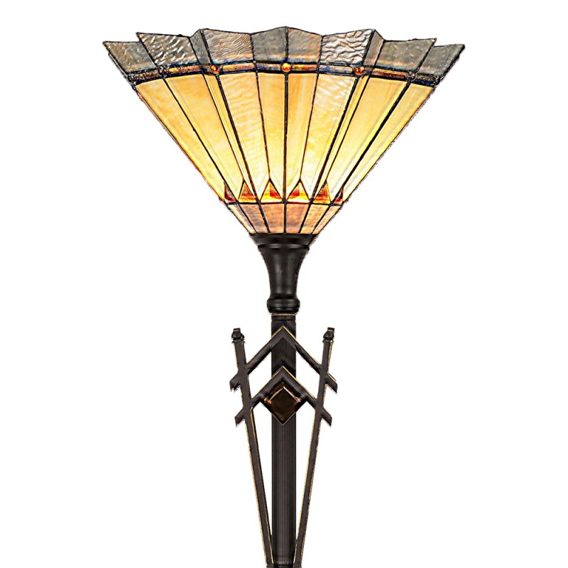 LumiLamp Tiffany Vloerlamp  Ø 45x182 cm  Geel Bruin Glas