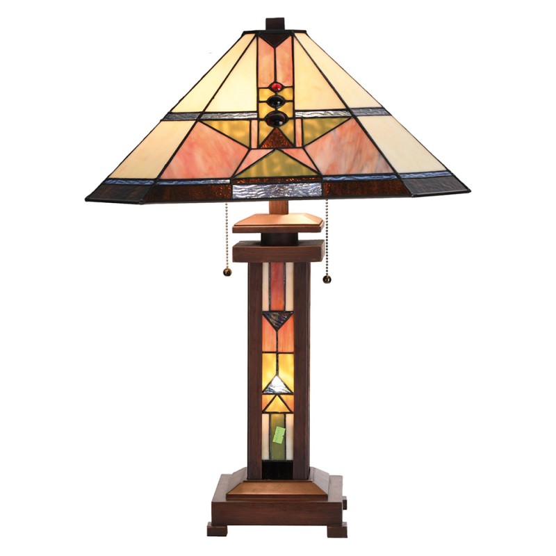 LumiLamp Table Lamp Tiffany 42x42x60 cm  Beige Green Glass