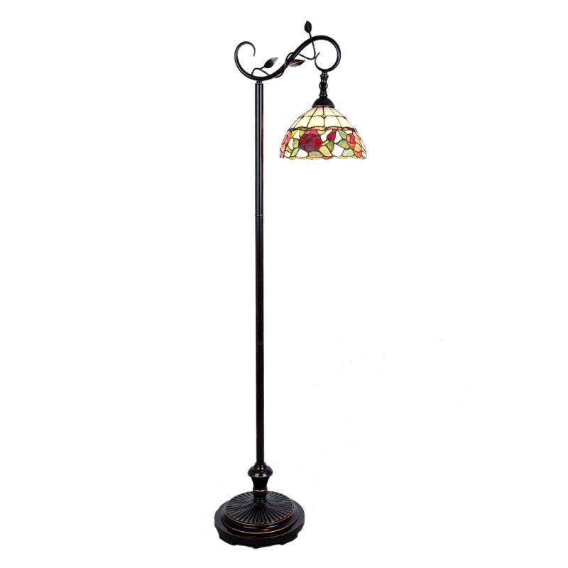 LumiLamp Floor Lamp Tiffany 40x27x152 cm  Brown Glass Flowers