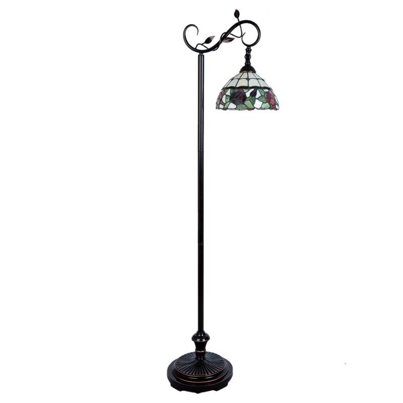 LumiLamp Lampada da terra Tiffany 40x27x152 cm  Marrone Vetro Fiori