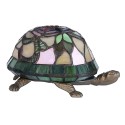 LumiLamp Lampe de table Tiffany 15x22x13 cm Marron Rouge Verre Tortue