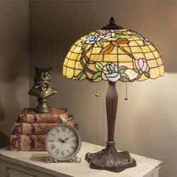 LumiLamp Base della lampada lampada da tavolo Tiffany Ø 23x62 cm  Marrone Plastica