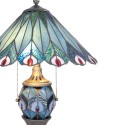 LumiLamp Tiffany Tischlampe Ø 40x65 cm Blau Rot Glas