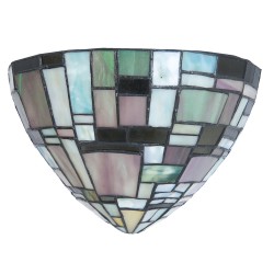 LumiLamp Wandleuchte Tiffany 30x16x18 cm  Braun Beige Glas Dreieck