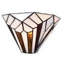 LumiLamp Wandlamp Tiffany  31x16x16 cm  Wit Bruin Metaal Glas Driehoek